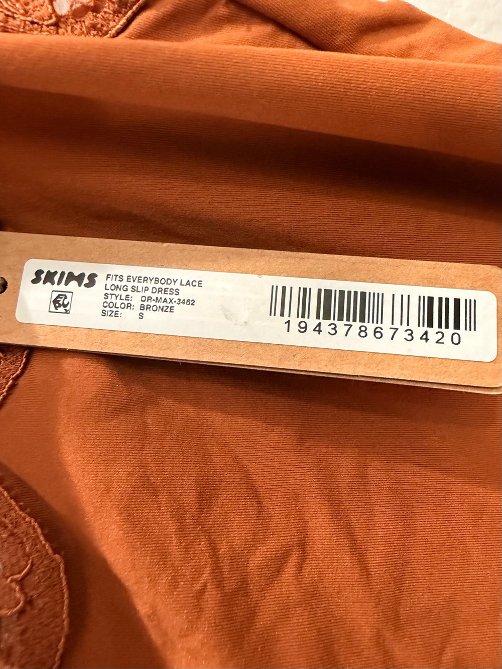 SKIMS bronze Lace-Trim Slip Maxi Dress - Picture 5 of 5